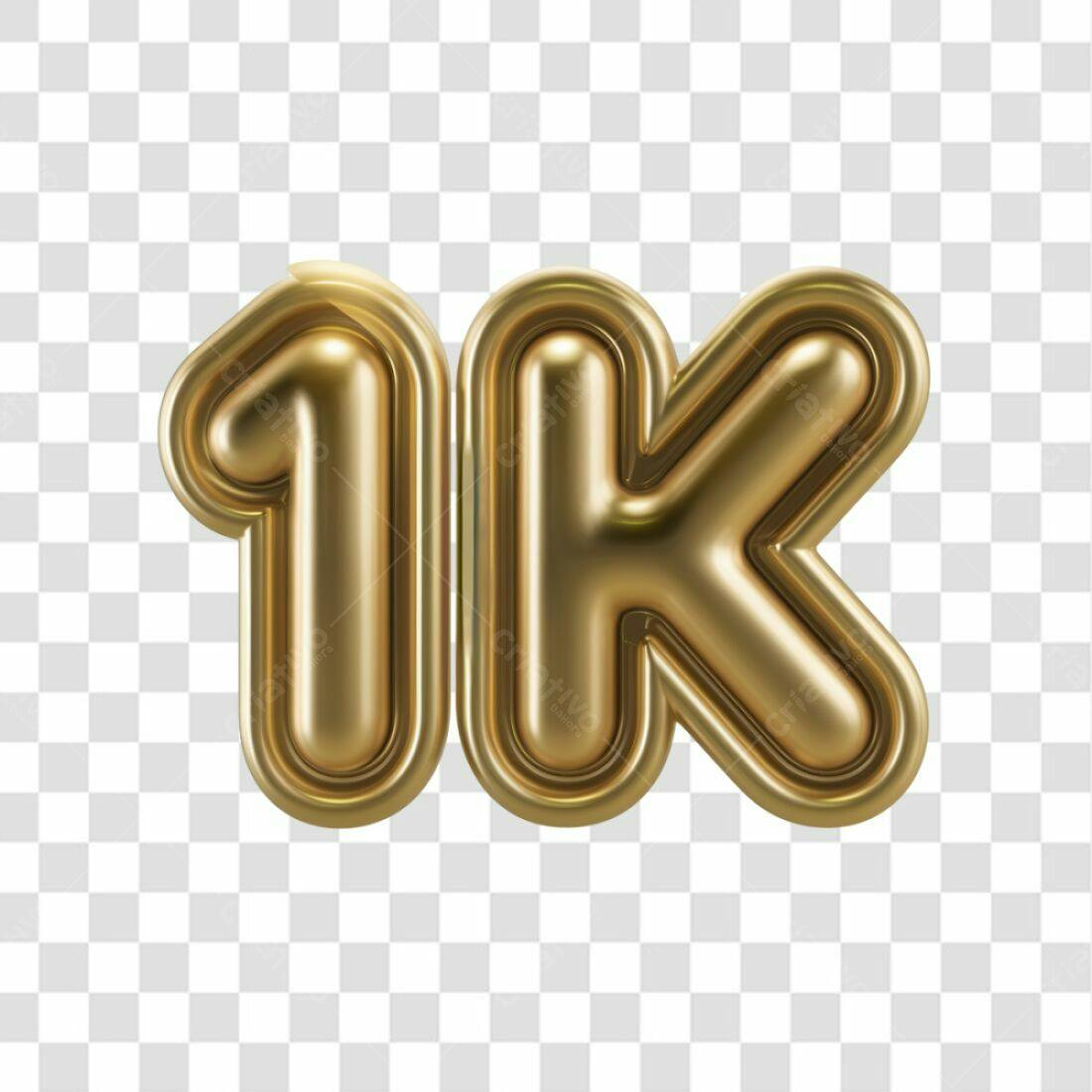 Icone 1K Seguidores Ouro PNG com fundo transparente