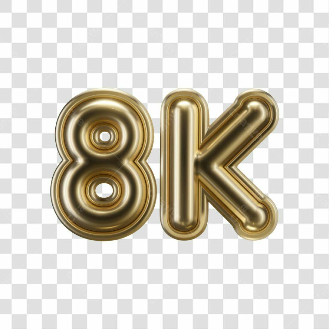 Icone 8K Seguidores Ouro PNG com fundo transparente