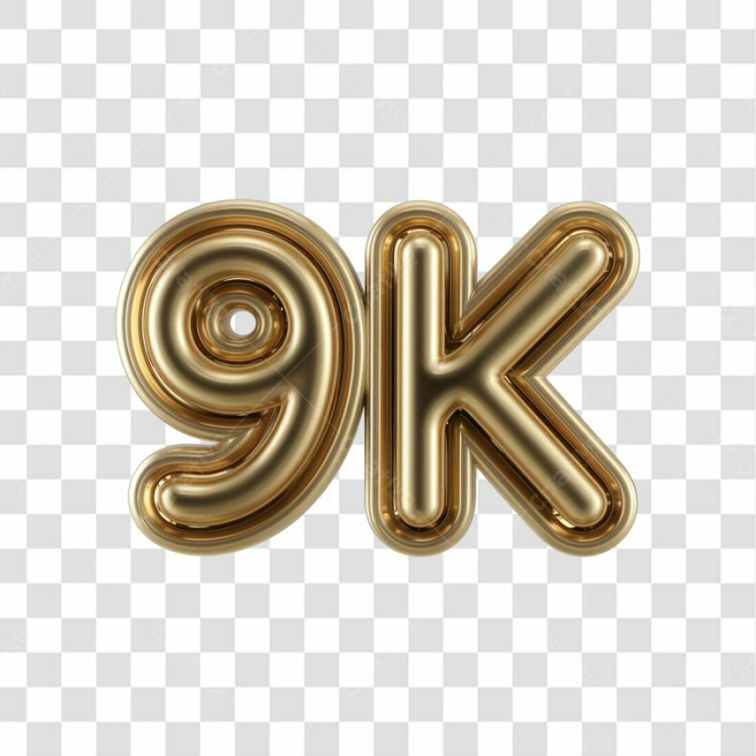 Icone 9k Seguidores Ouro PNG com fundo transparente