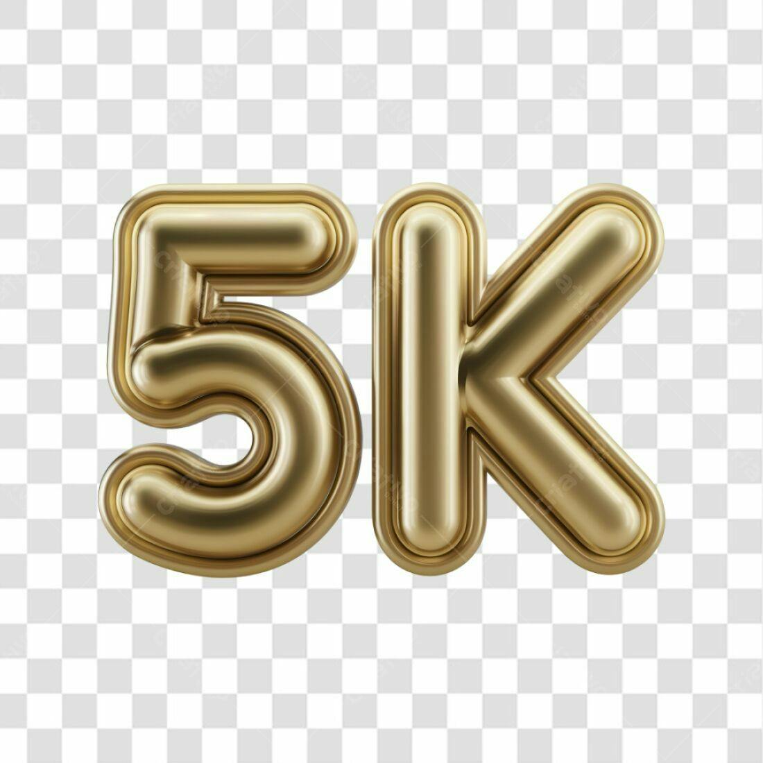 Icone 5K Seguidores Ouro PNG com fundo transparente
