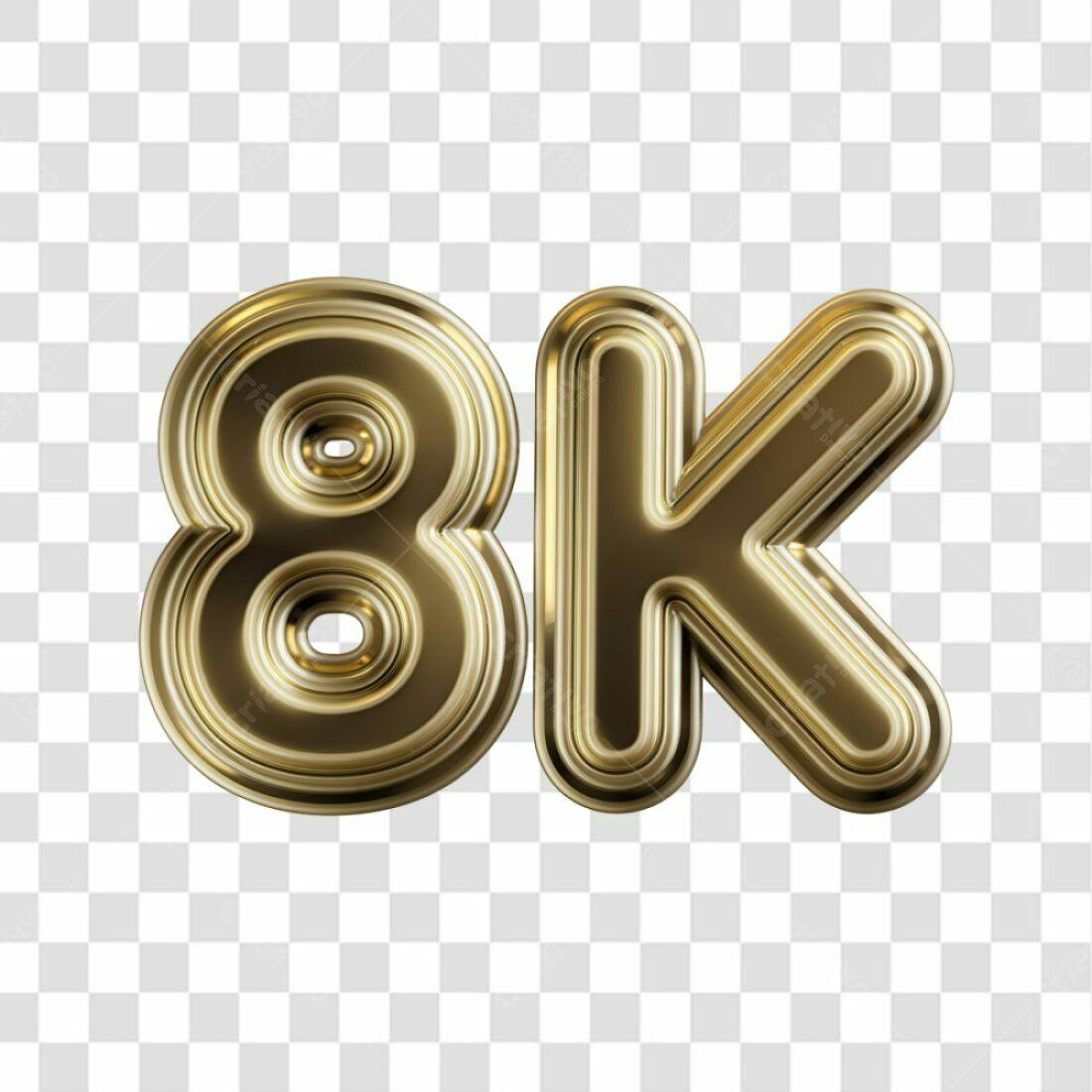 Icone 8K Seguidores Ouro PNG com fundo transparente