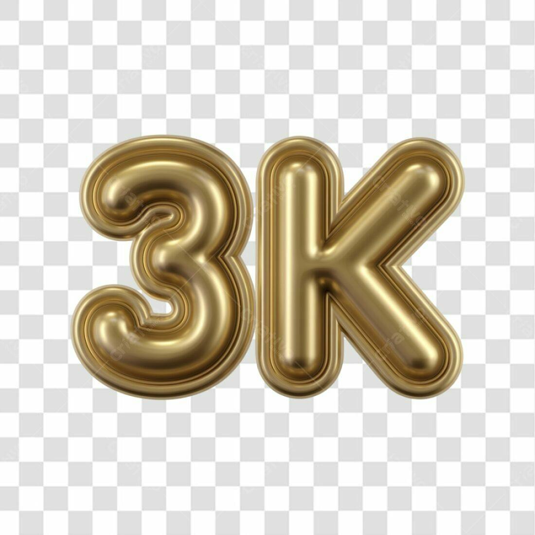 Icone 3K Seguidores PNG com fundo transparente