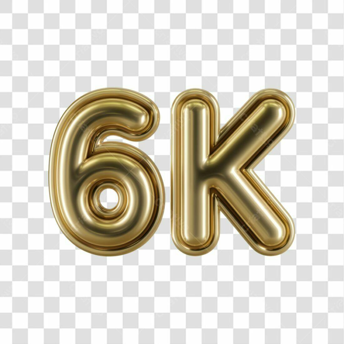Icone 6K Seguidores Ouro PNG com fundo transparente