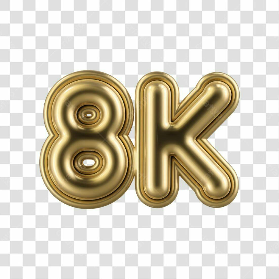 Icone 8K Seguidores Ouro PNG com fundo transparente