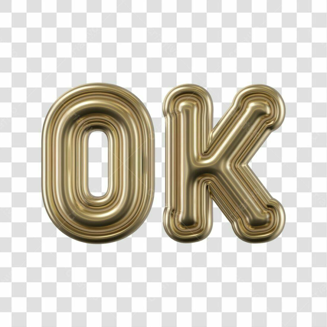 Icone OK dourado PNG com fundo transparente