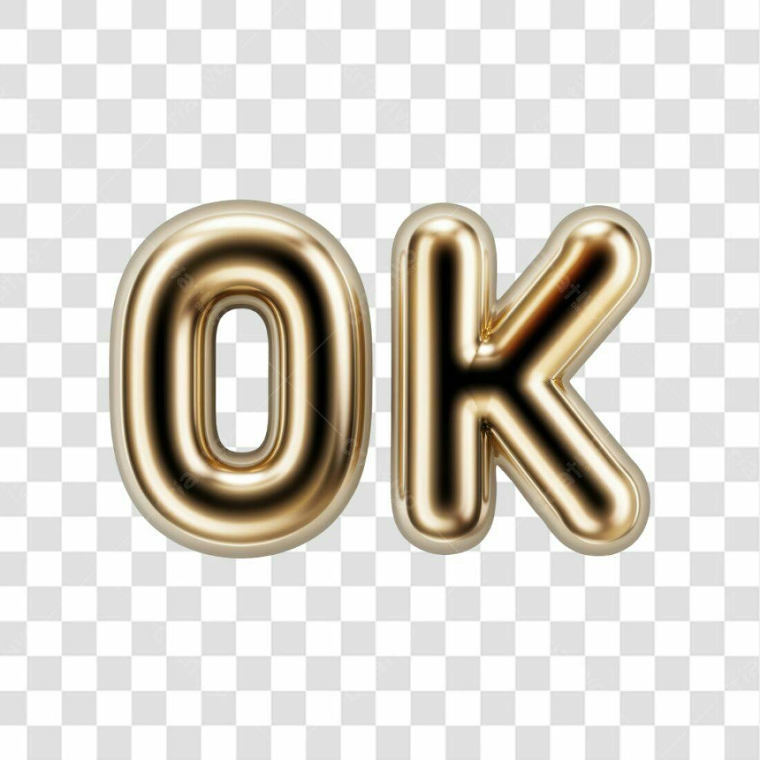 Icone OK dourado PNG com fundo transparente