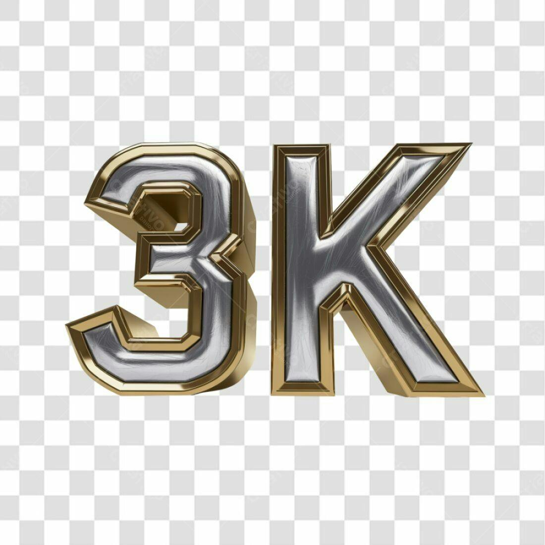 Icone 3K Seguidores PNG com fundo transparente