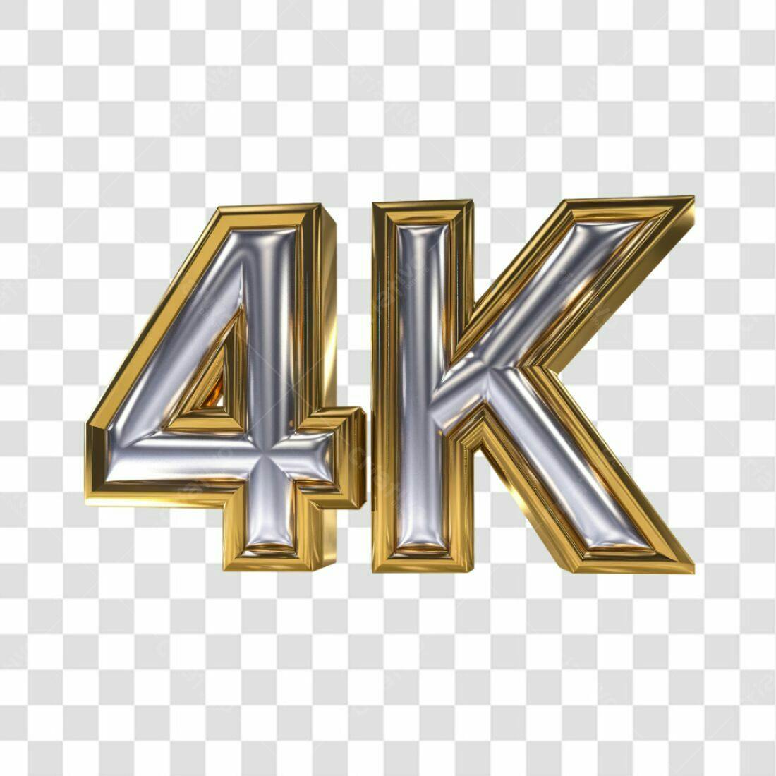 Icone 4K Prata e Ouro PNG com fundo transparente