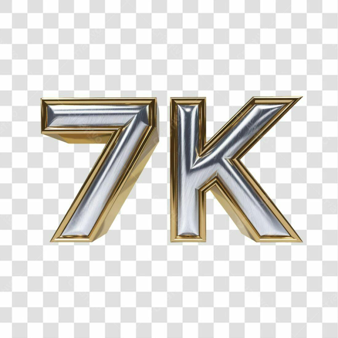 Icone 7K Seguidores Prata e Ouro PNG com fundo transparente