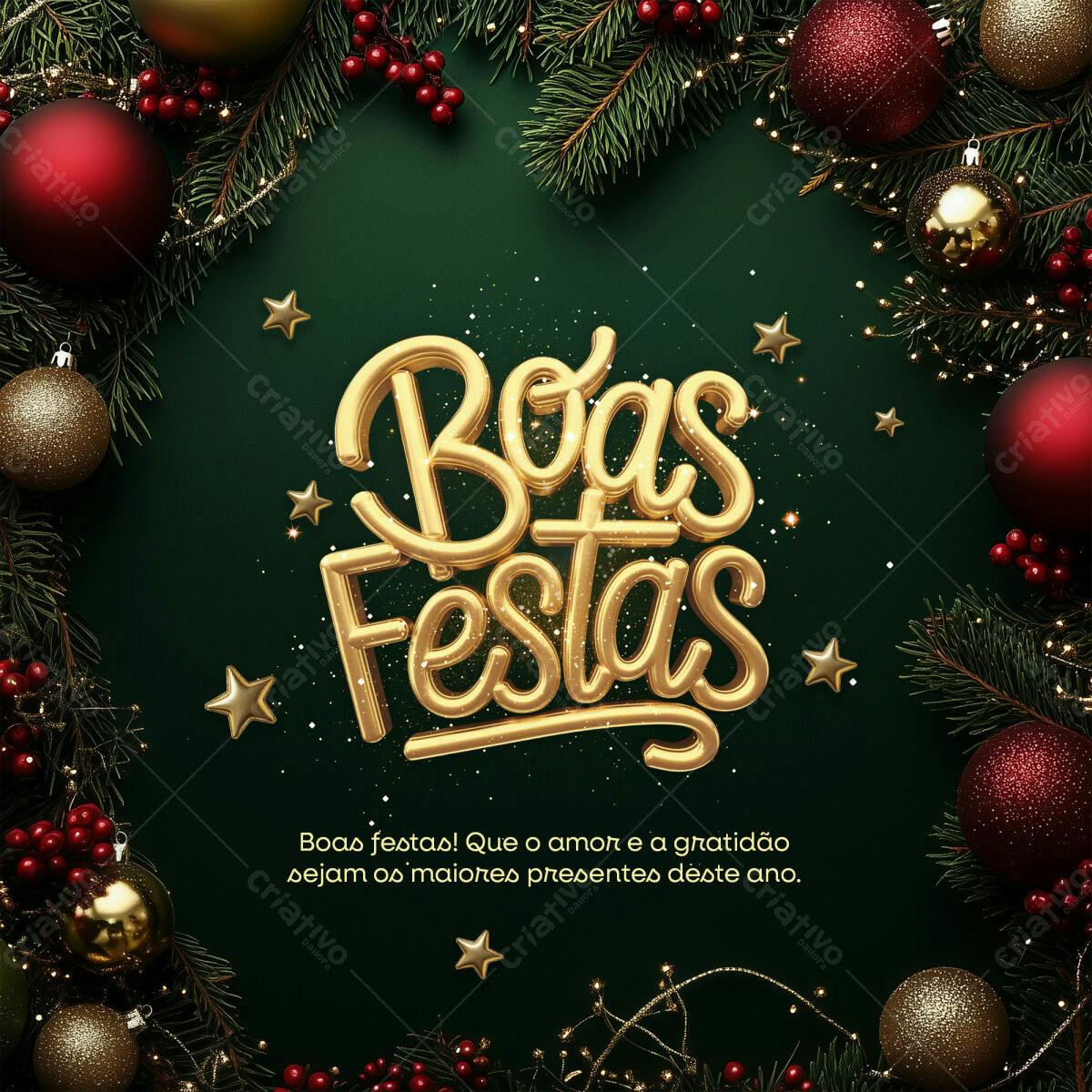Postagem Boas Festas Natal PSD Editável