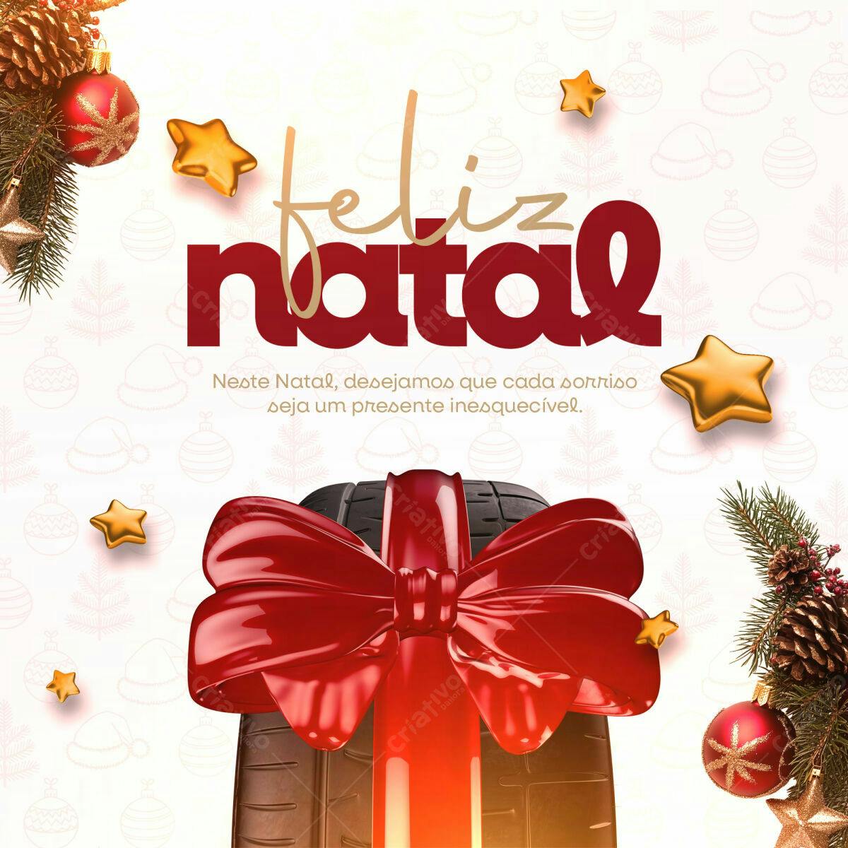 Postagem de Natal com Pneu PSD Editável