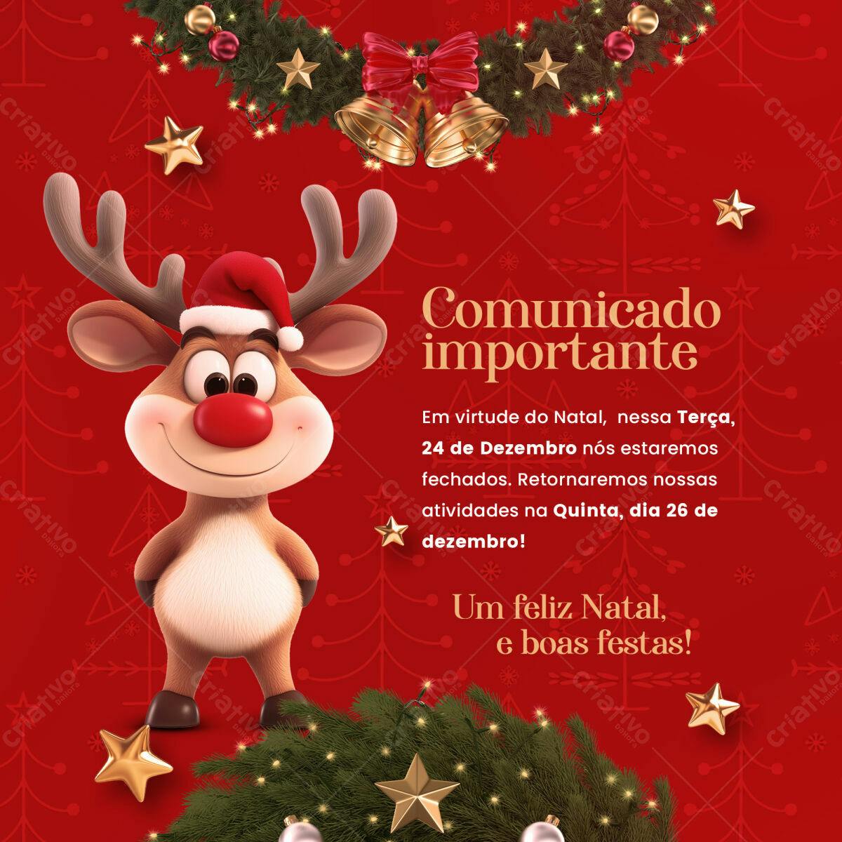 Comunicado Natalino PSD Editável
