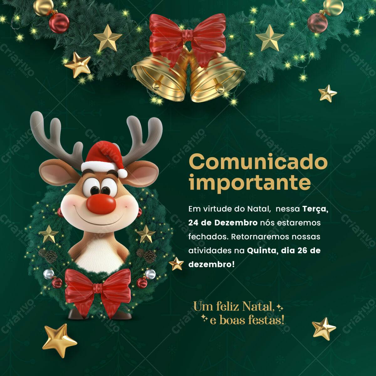 Comunicado Natalino PSD Editável