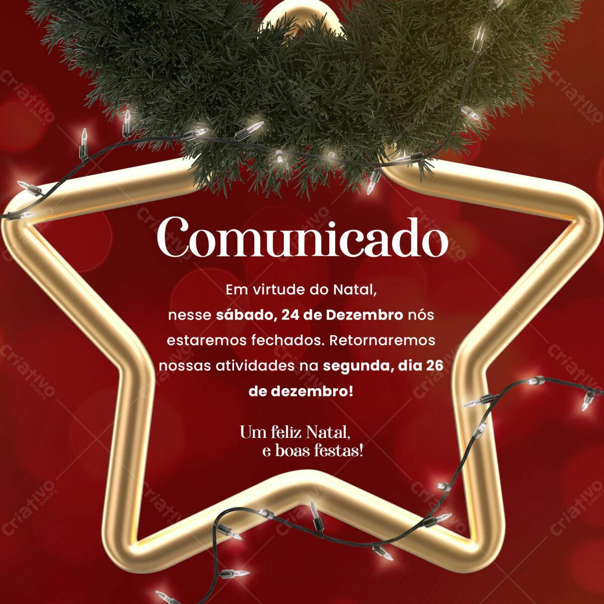 Comunicado Natal PSD Editável