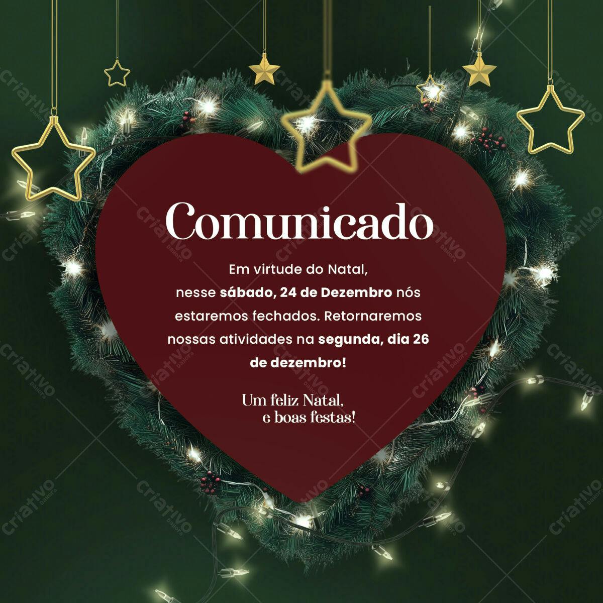 Comunicado Natalino PSD Editável