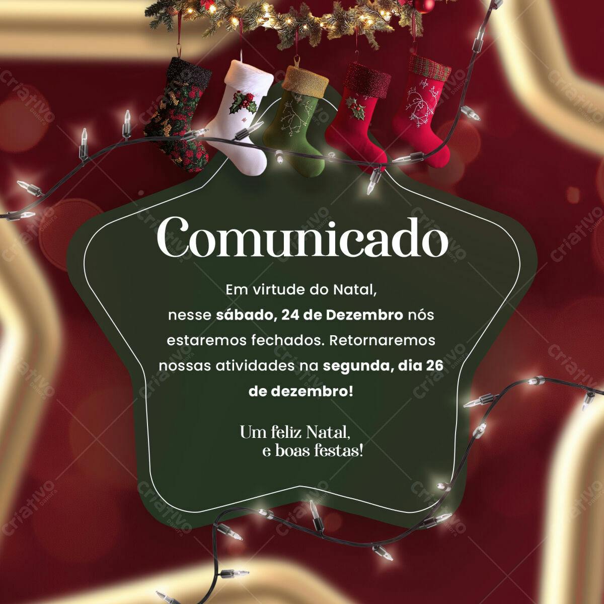 Comunicado Natalino PSD Editável