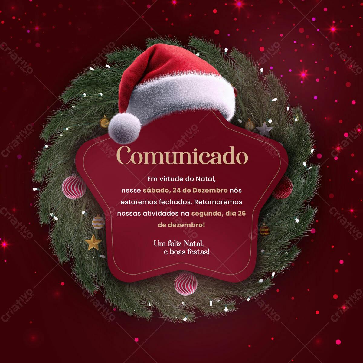 Comunicado Natalino PSD Editável