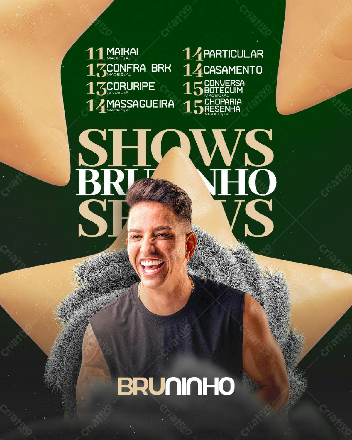 Flyer Shows Bruninho PSD Editável