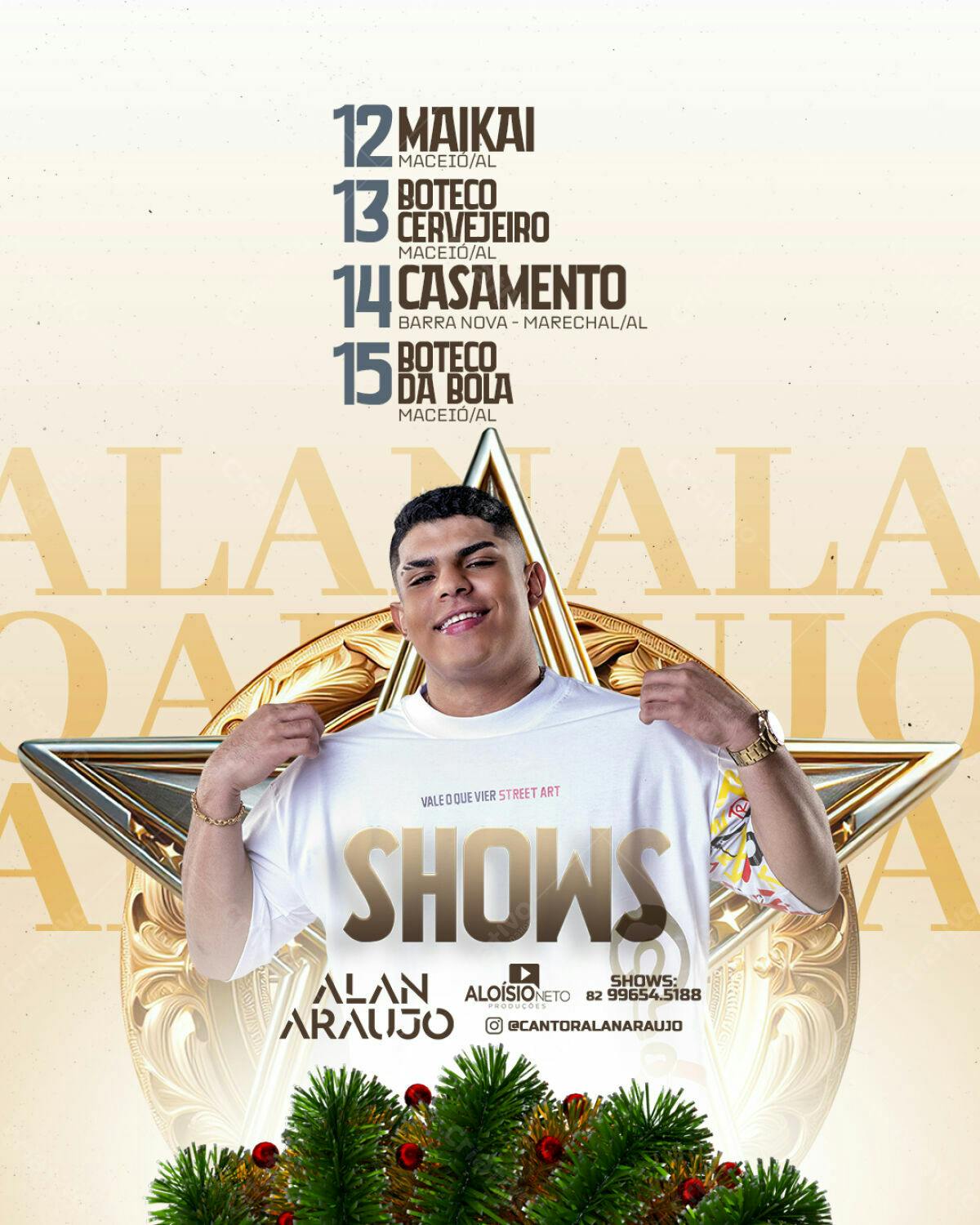Flyer para Shows de Alan Araújo PSD Editável