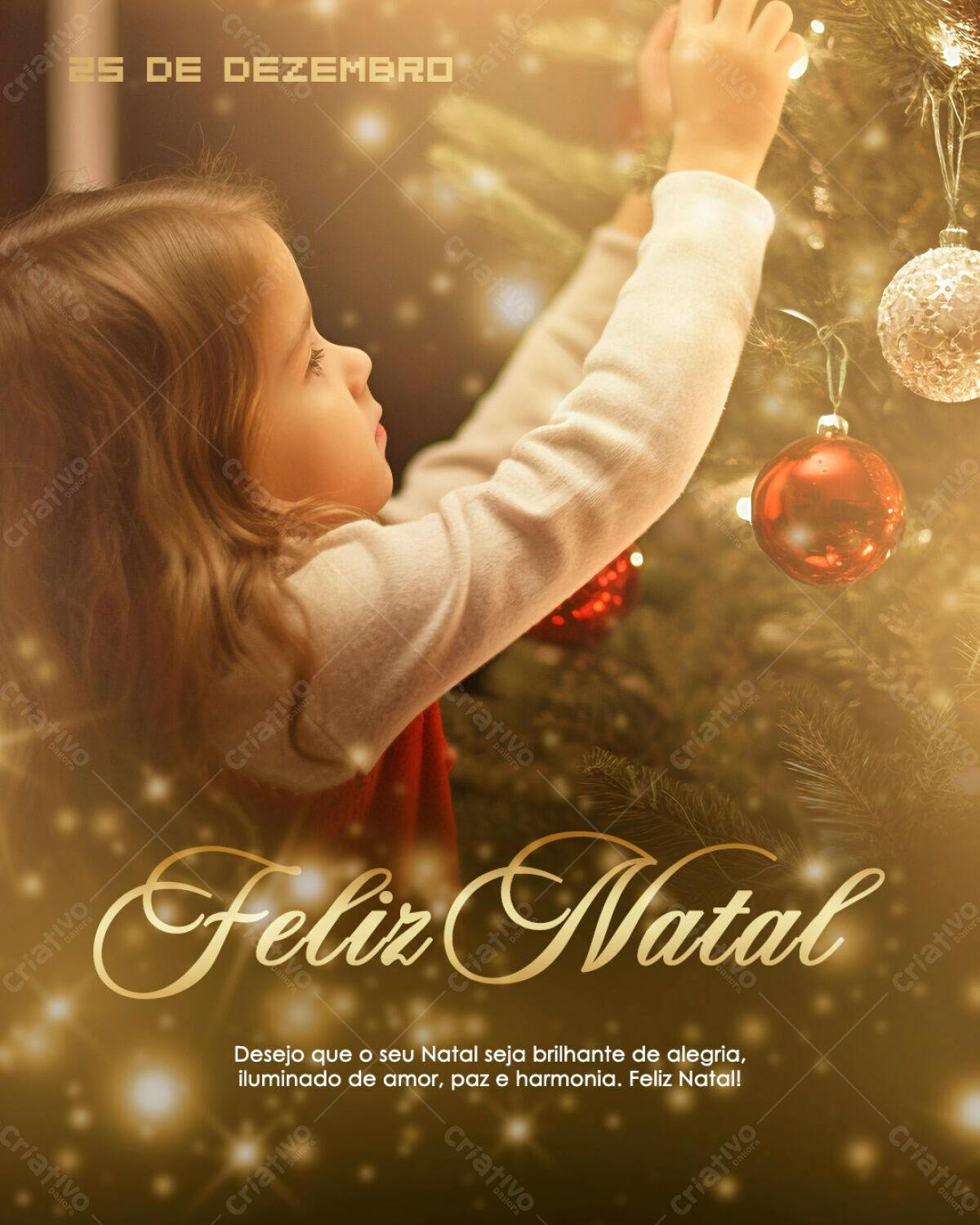 Postagem Natalina com Menina PSD Editável