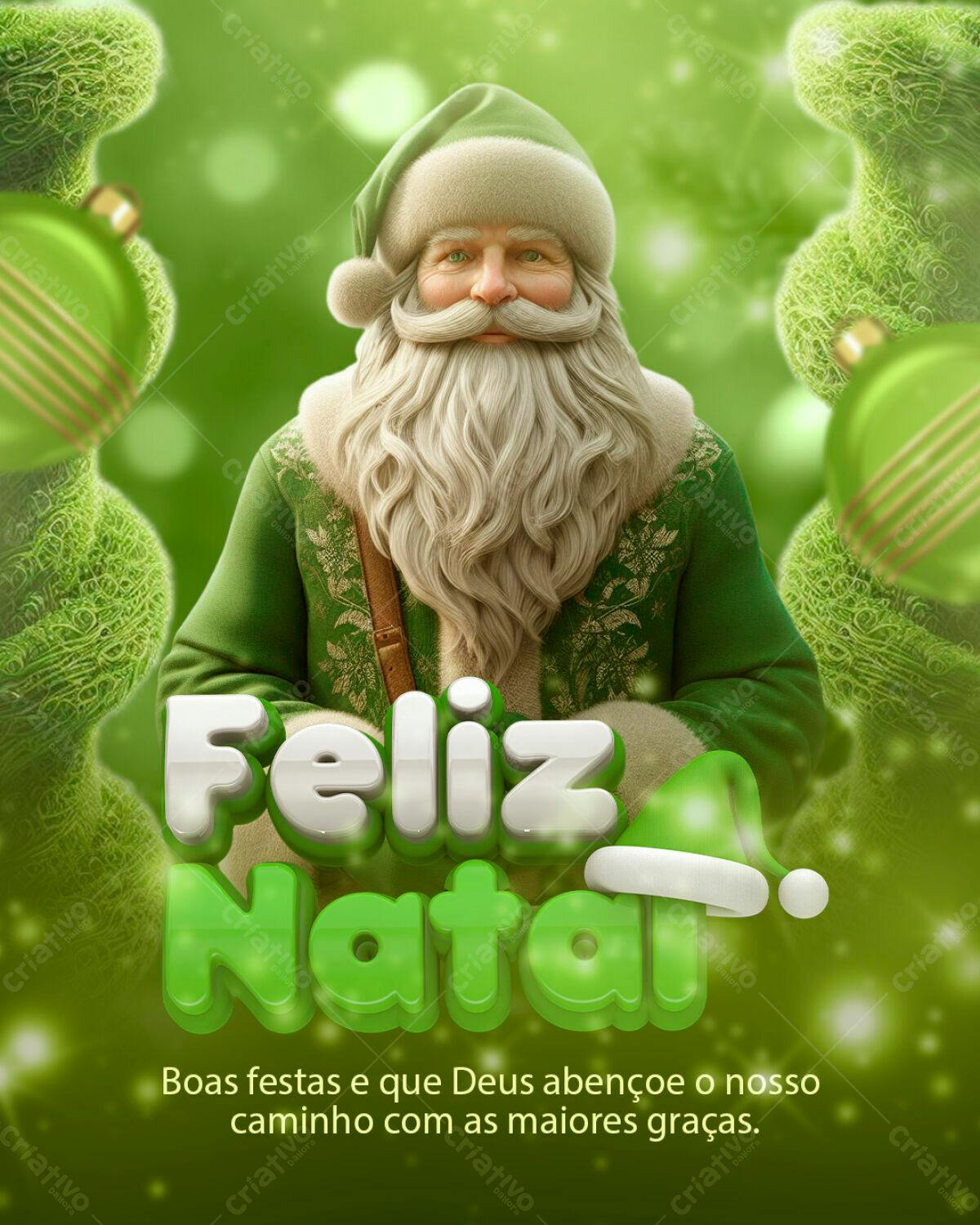 Flyer Natalino Verde PSD Editável