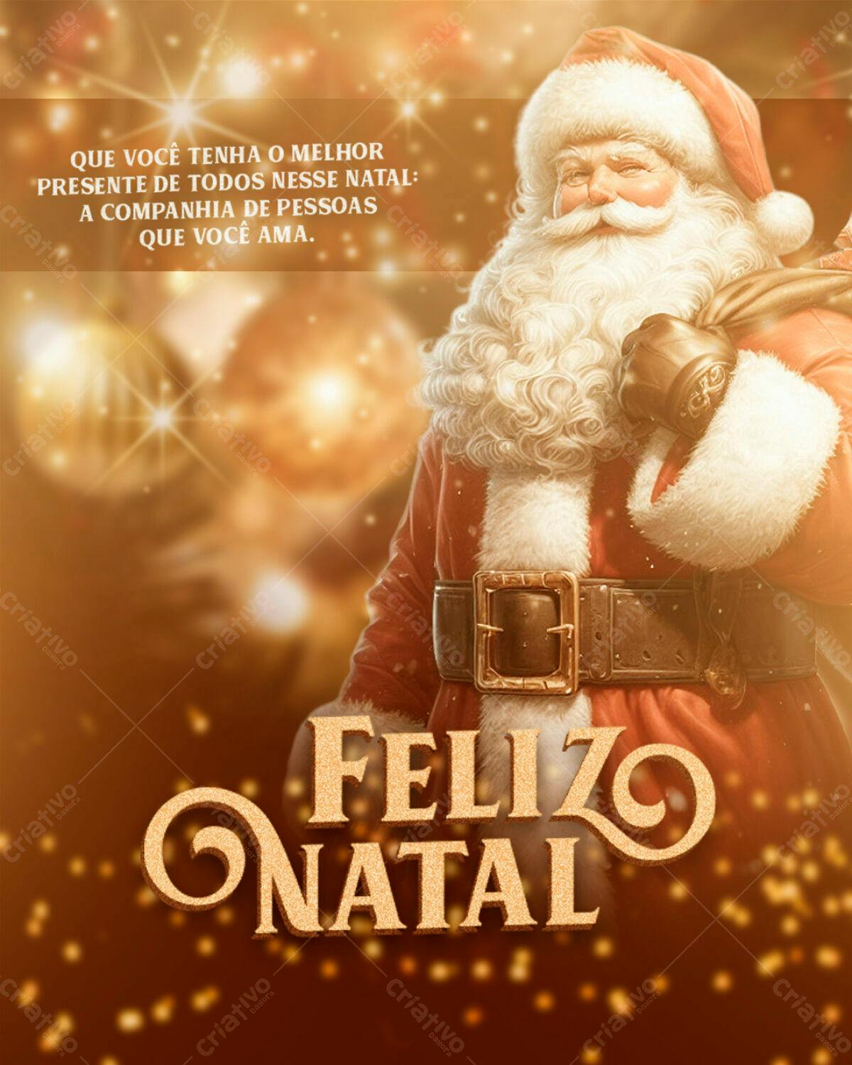 Cartaz Natalino com Papai Noel PSD Editável