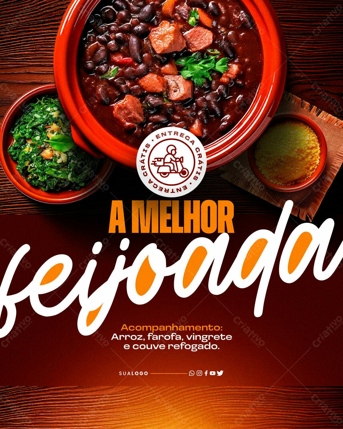 Flyer Feijoada PSD Editável