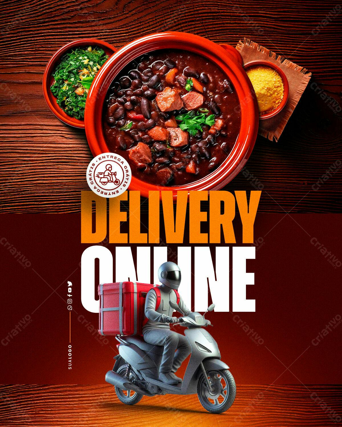 Flyer Delivery de Feijoada PSD Editável