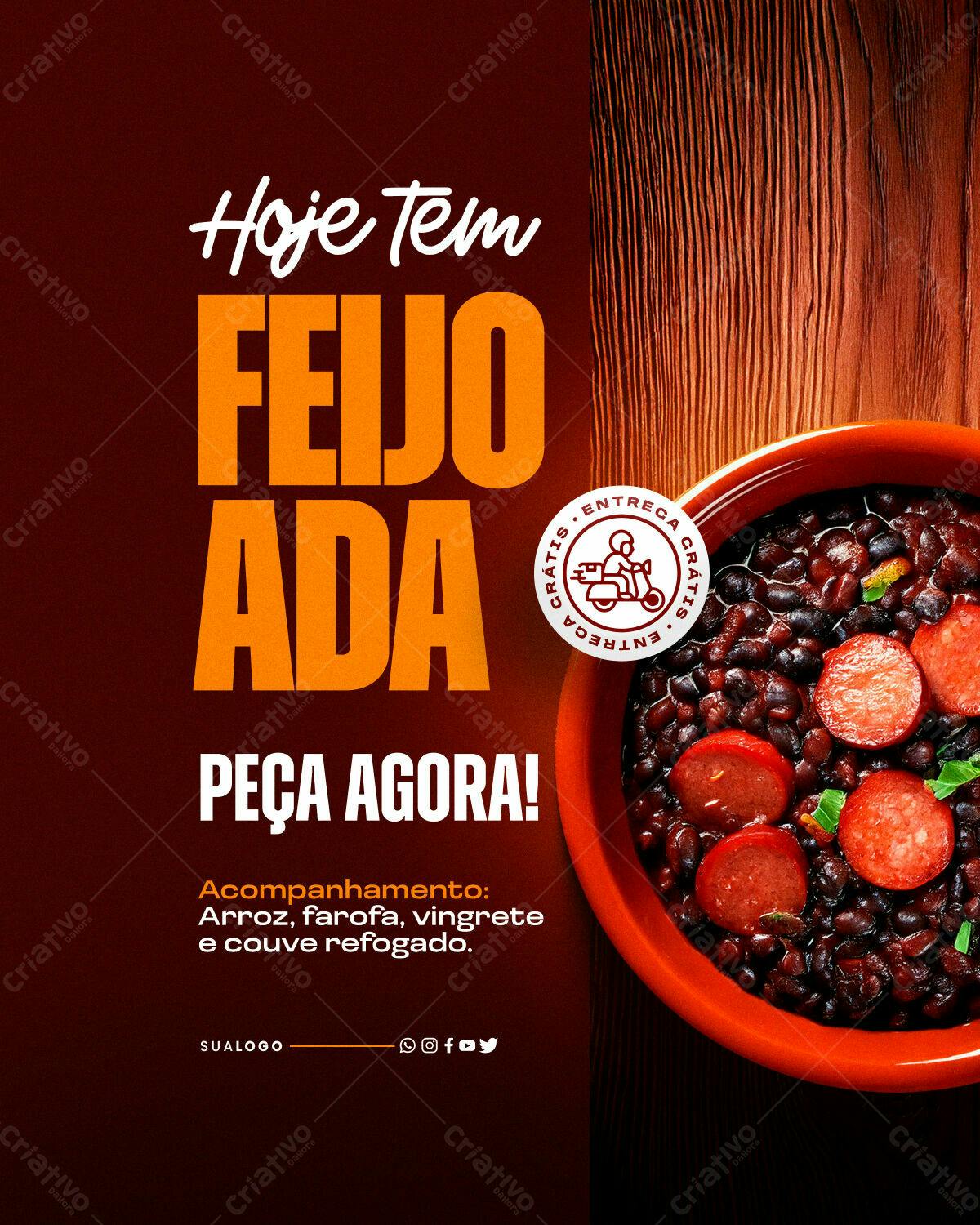 Postagem Feijoada para Redes Sociais PSD Editável