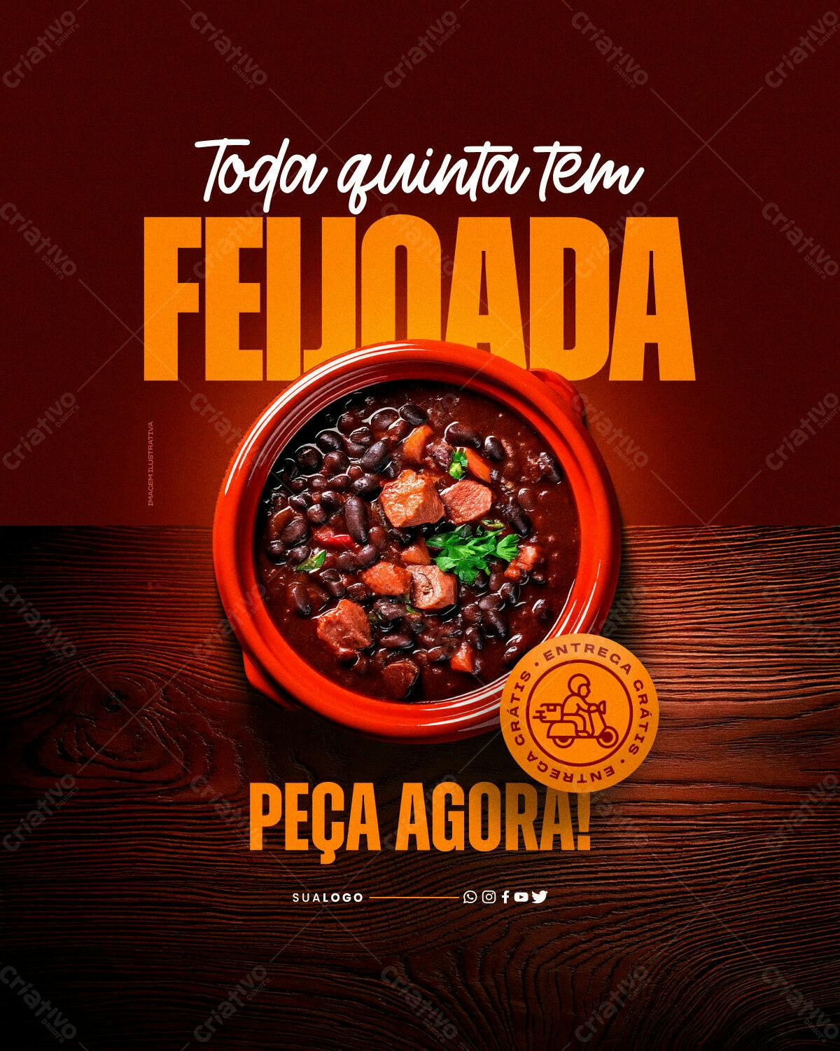 Flyer Feijoada Toda Quinta PSD Editável
