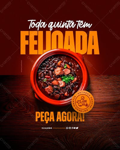 Social Media Feijoada Toda Quinta Tem