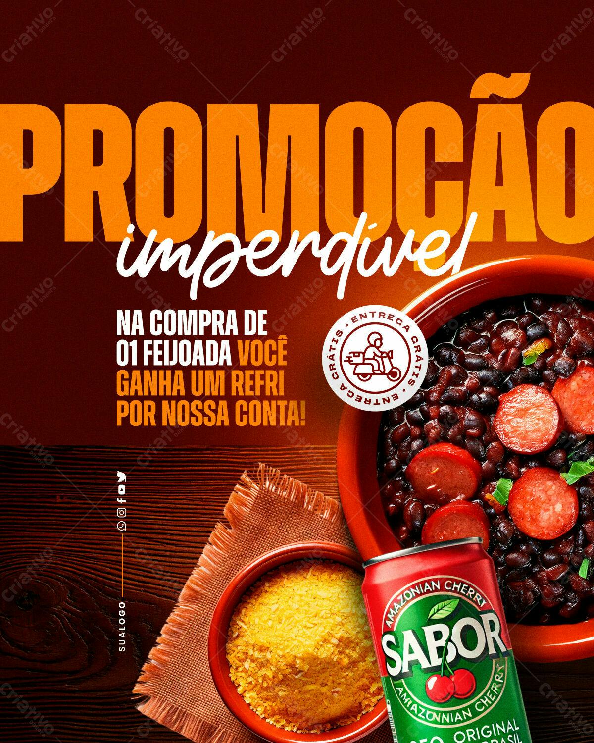 Flyer Promoção Feijoada PSD Editável