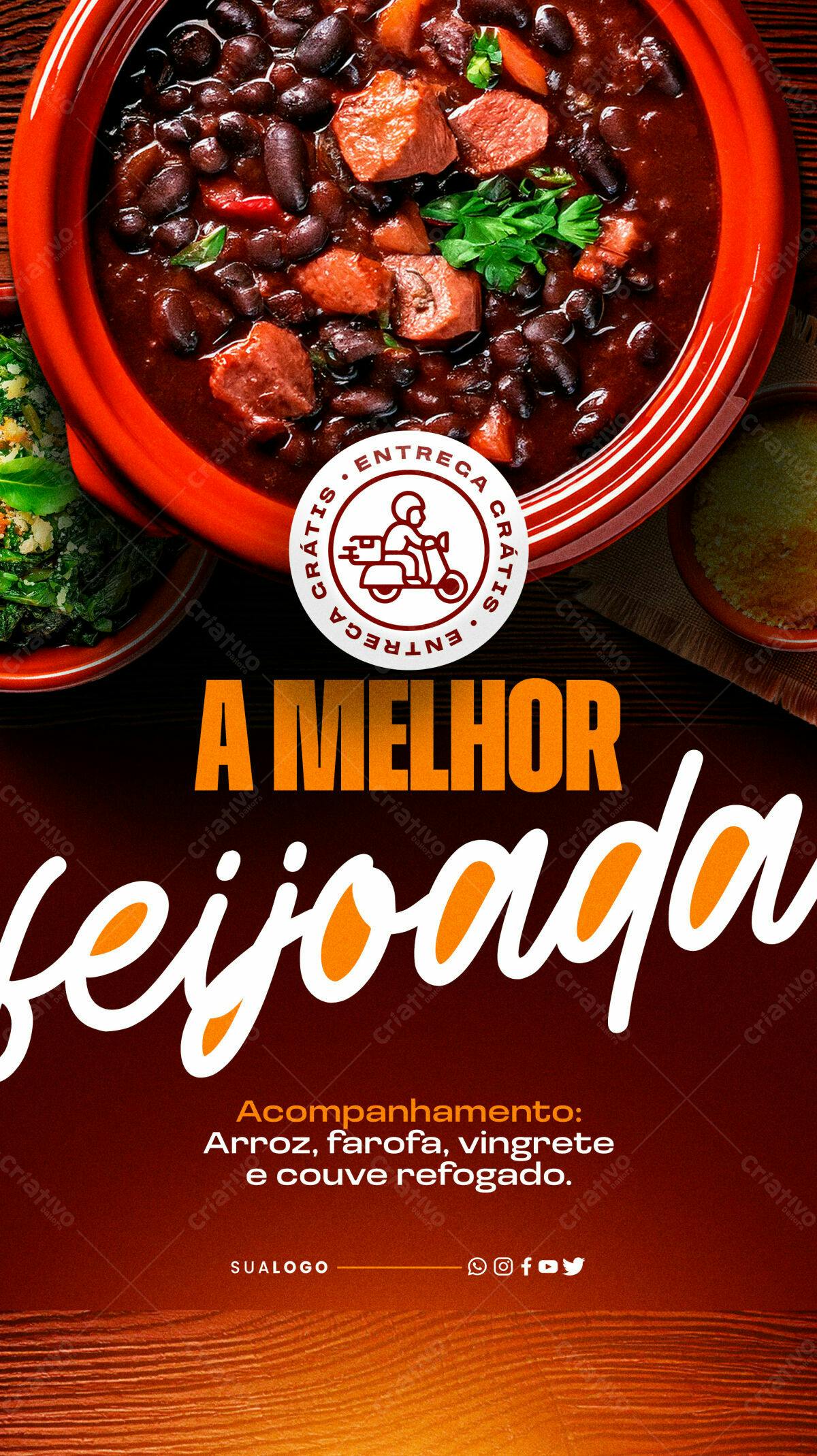 Flyer Feijoada PSD Editável