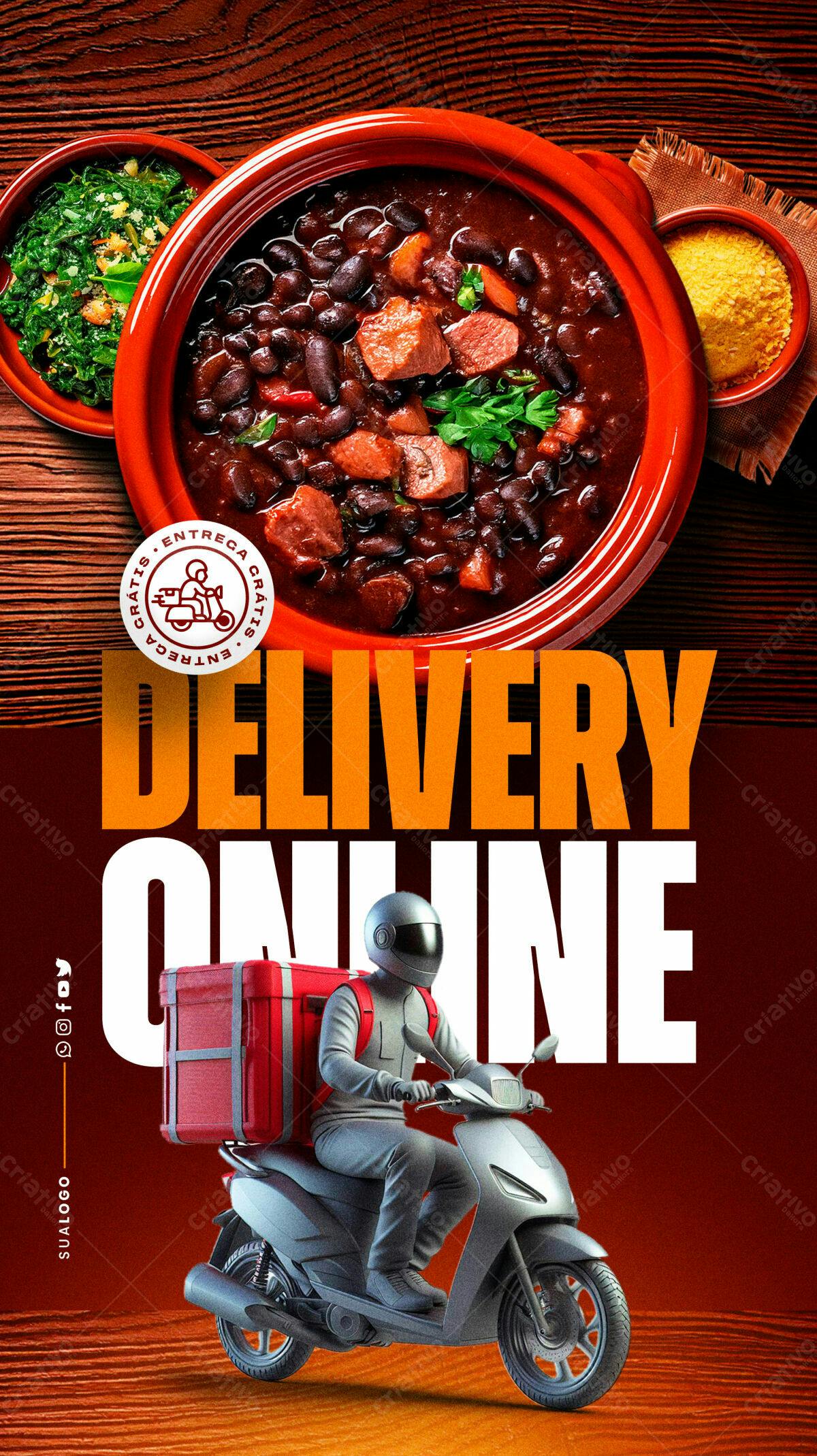 Flyer para Delivery de Feijoada PSD Editável