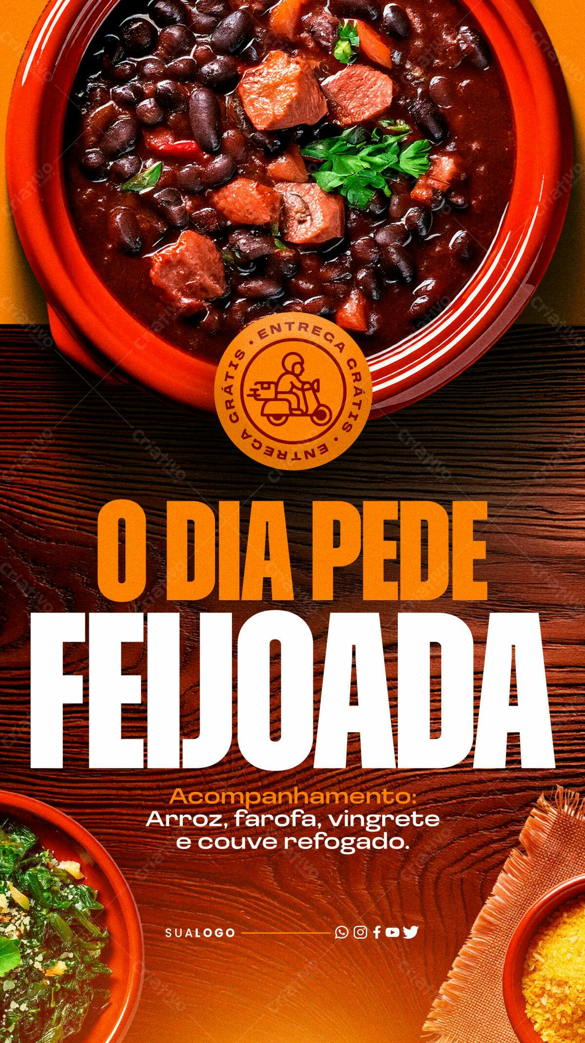 Flyer Feijoada PSD Editável