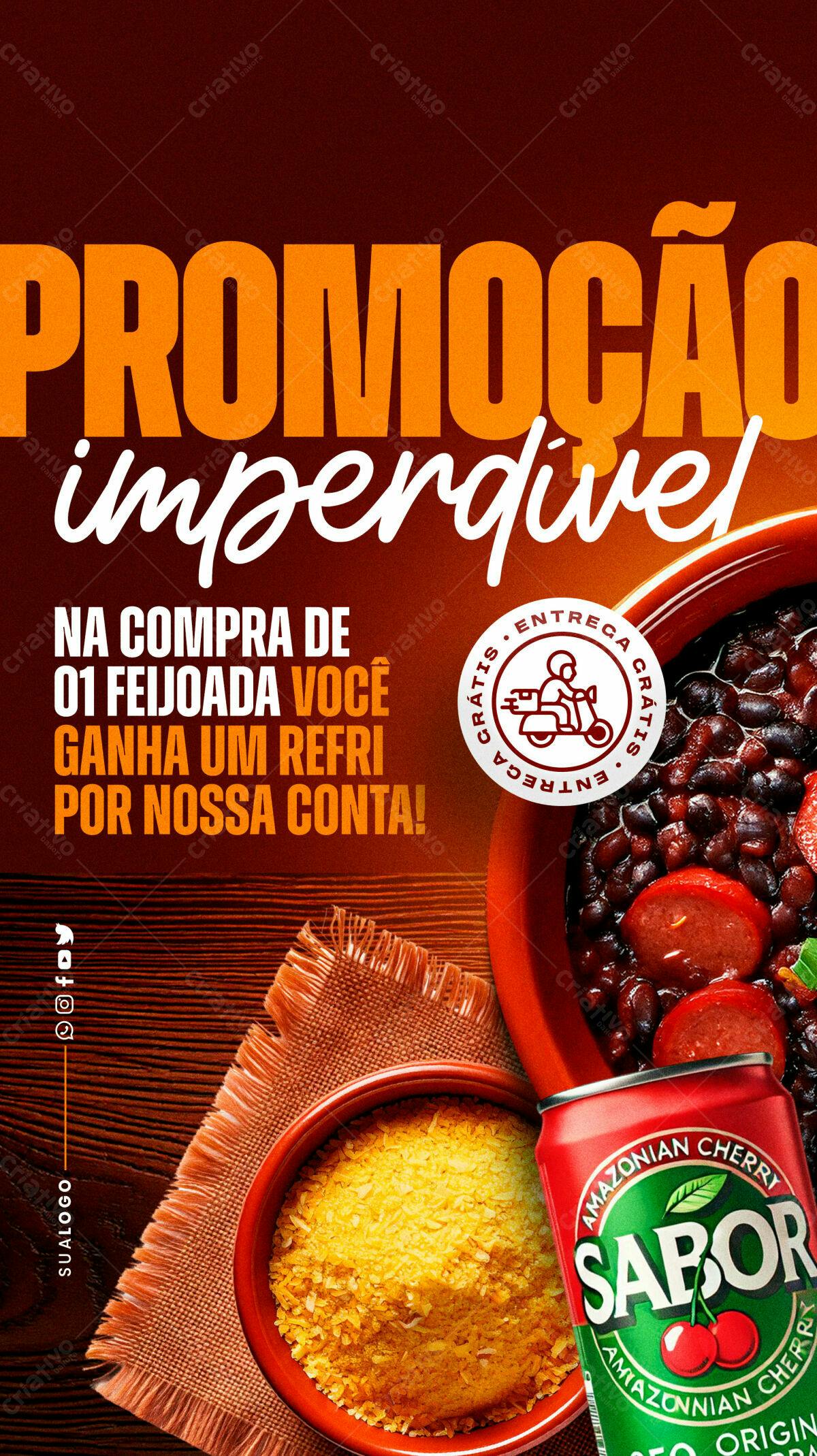 Flyer Promoção Feijoada PSD Editável
