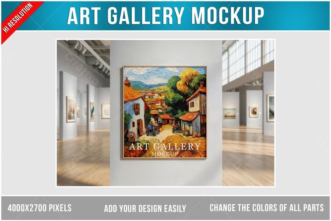 Mockup de Quadro em Galeria de Arte Moderna