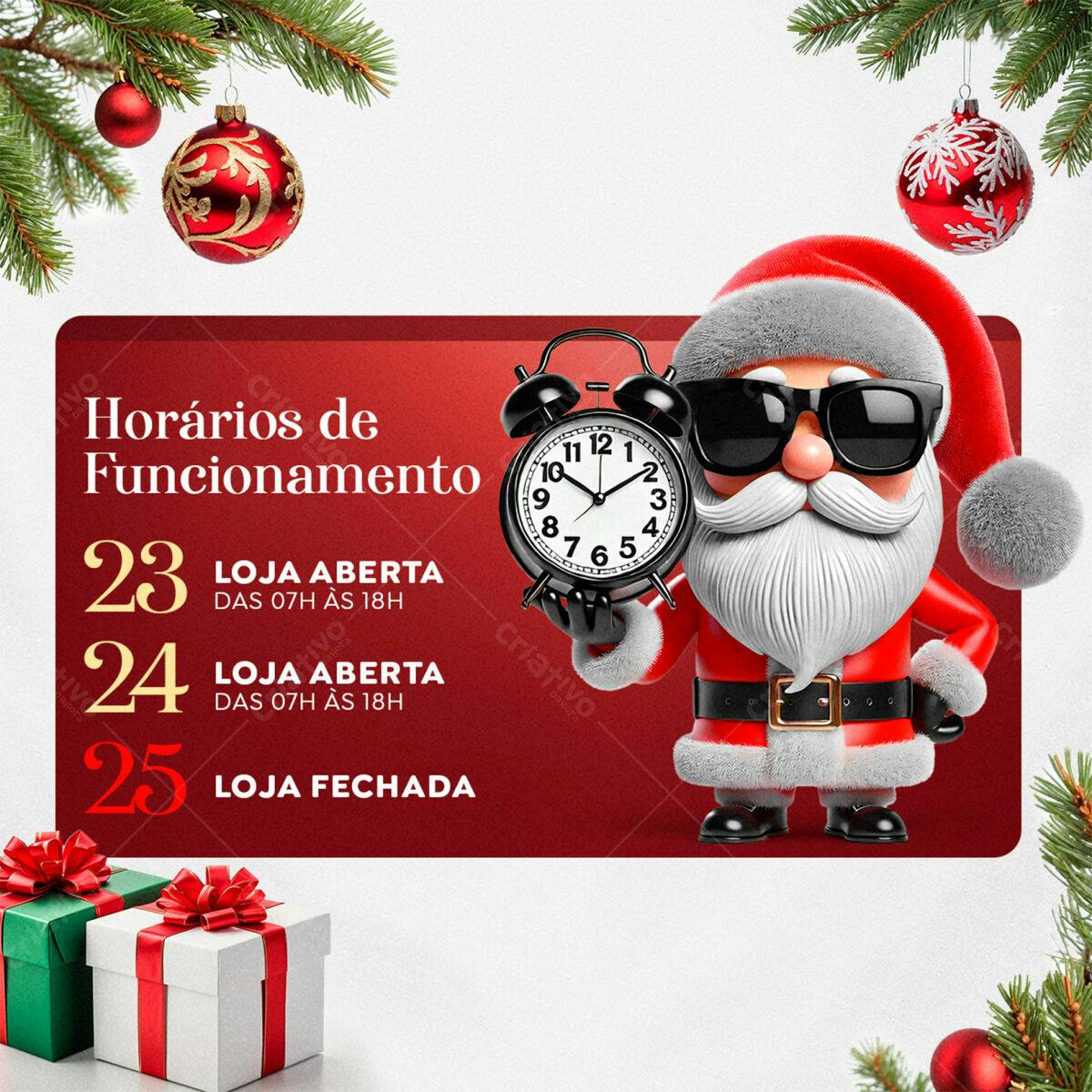 Post de Horários Natal PSD Editável