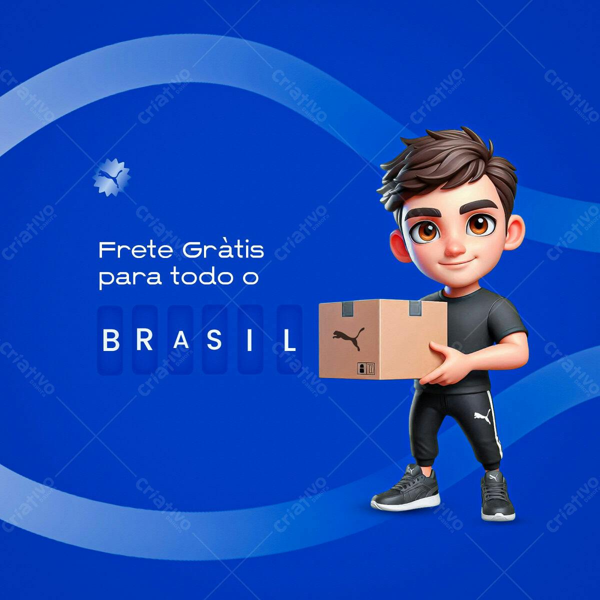 Banner Frete Grátis para todo o Brasil PSD Editável