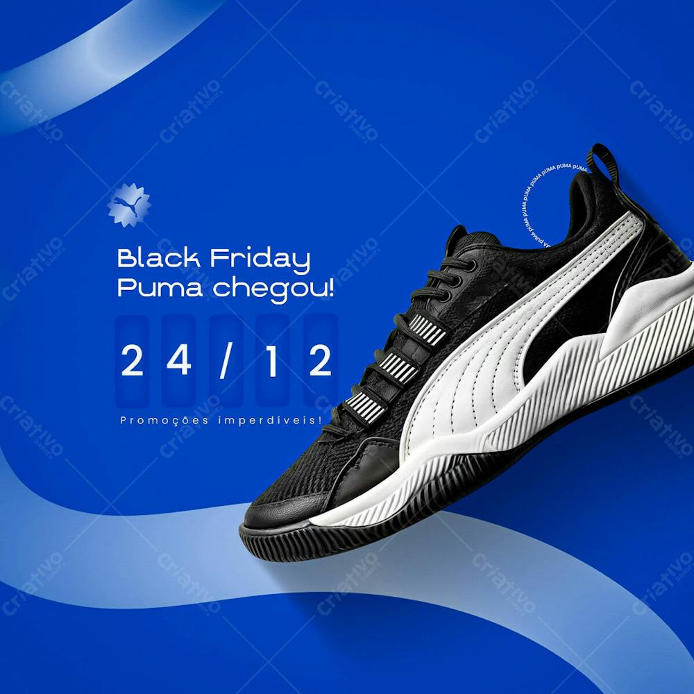 Black Friday Puma Chegou Social Media Psd Editável