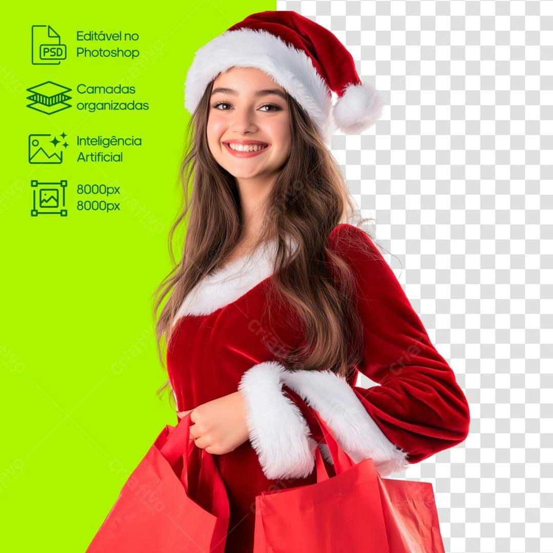 Imagem Natalina Papai Noel PSD Editável