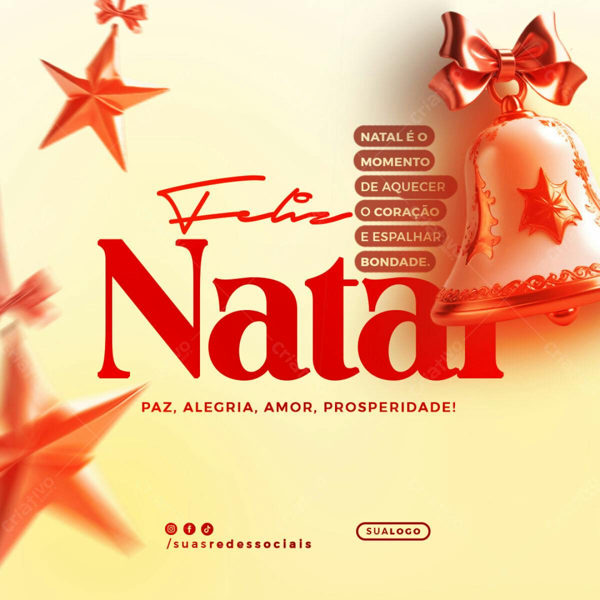 Postagem de Boas Festas Natalina PSD Editável