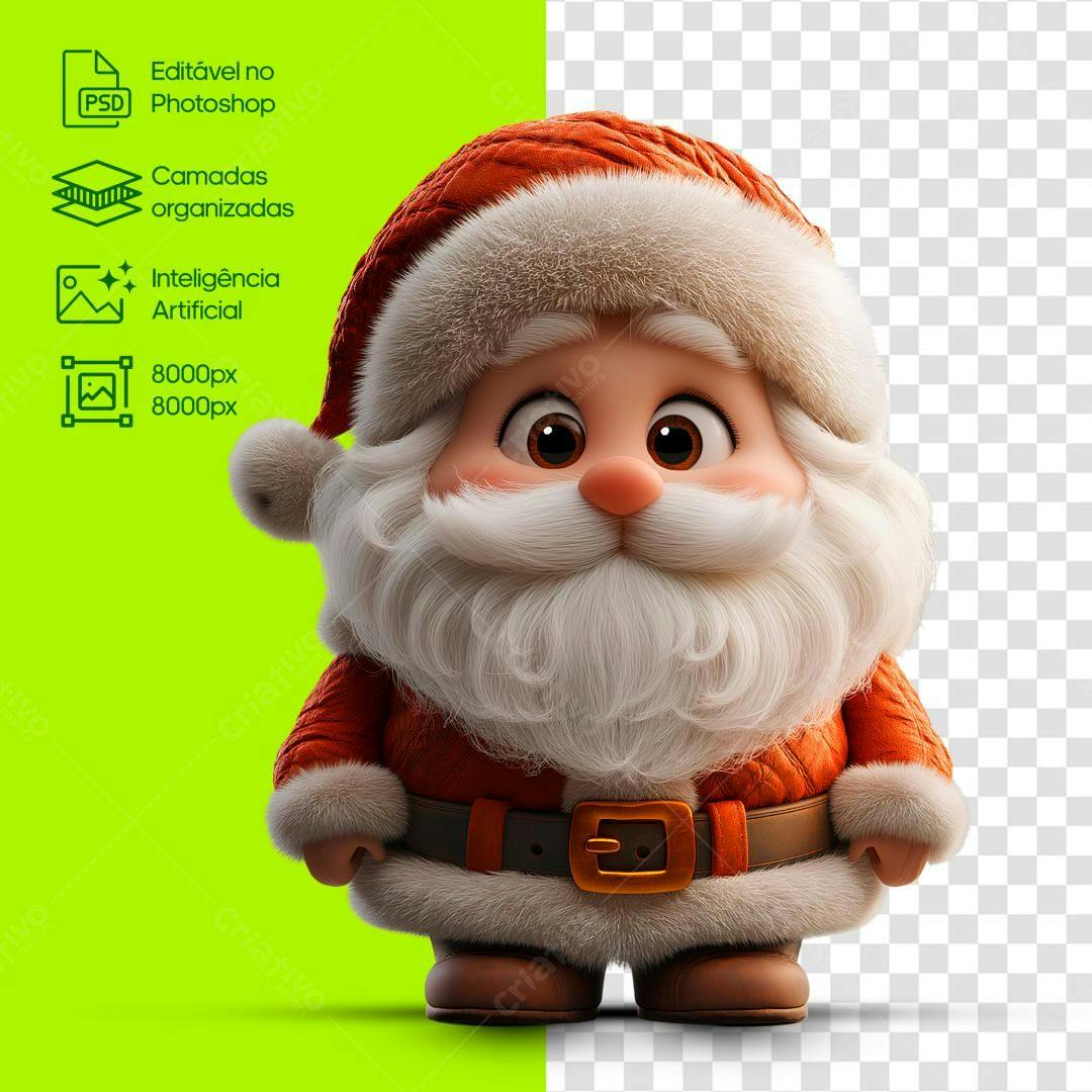 Personagem Natalino Papai Noel PSD Editável