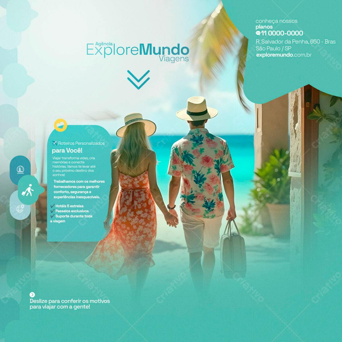 Flyer para Agência de Viagens PSD Editável
