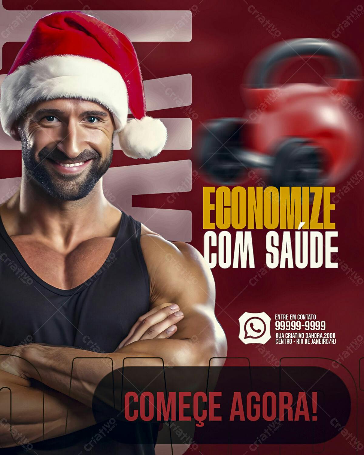Flyer para Academia de Ginástica Natalina PSD Editável