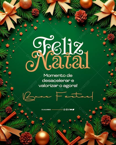 Social Media Feliz Natal Desacelerar E Valorizar