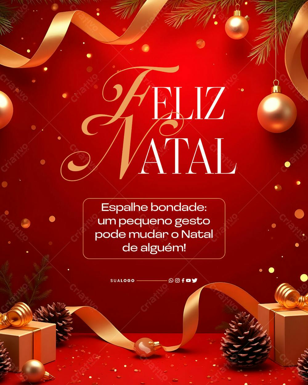 Social Media Feliz Natal Espalhe Bondade