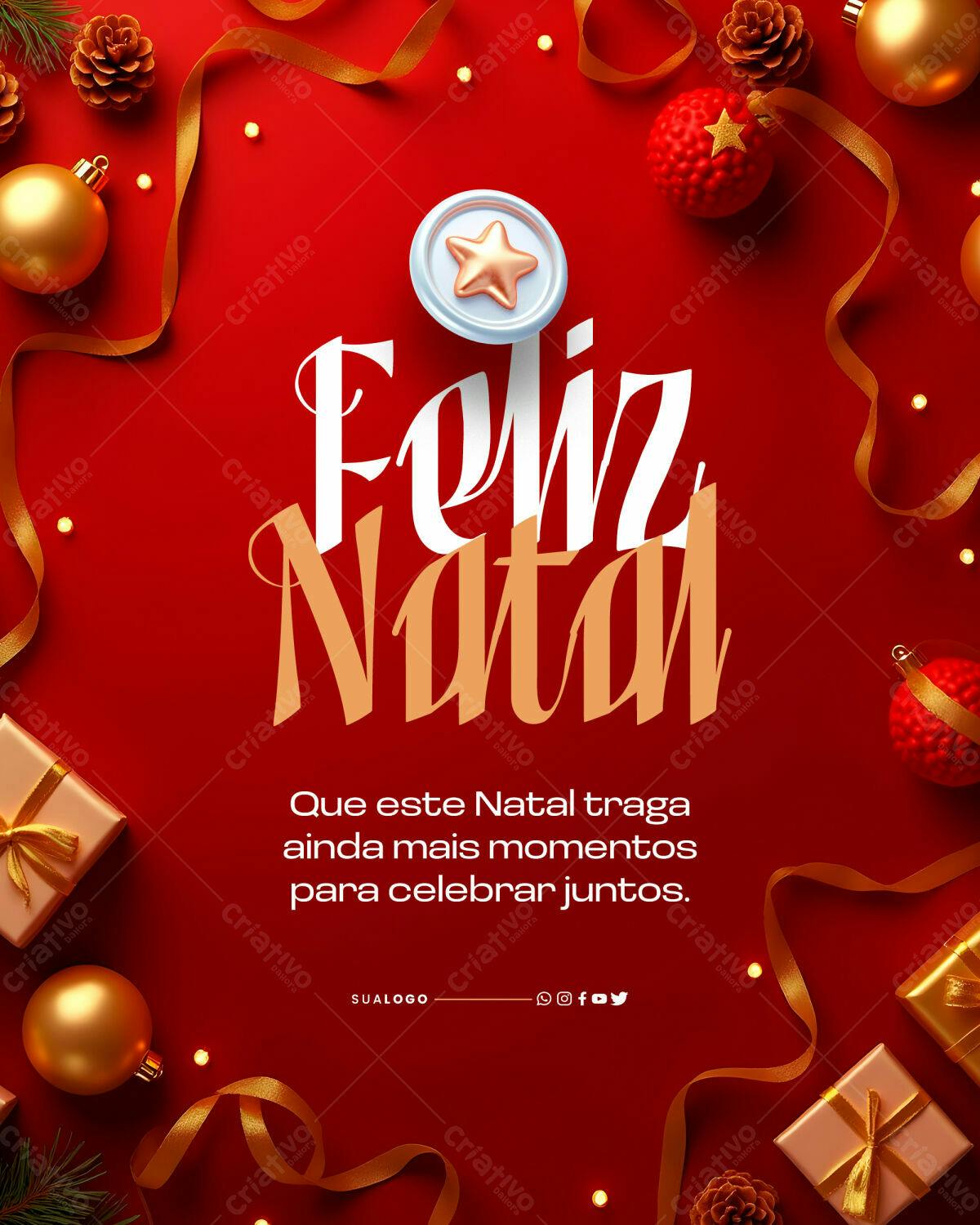 Postagem de Natal PSD Editável