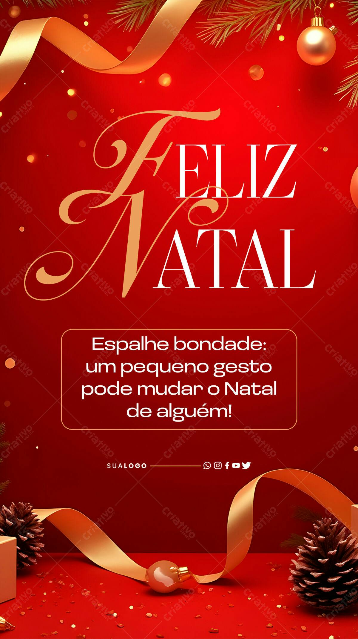 Flyer Natalino com Mensagem de Bondade PSD Editável