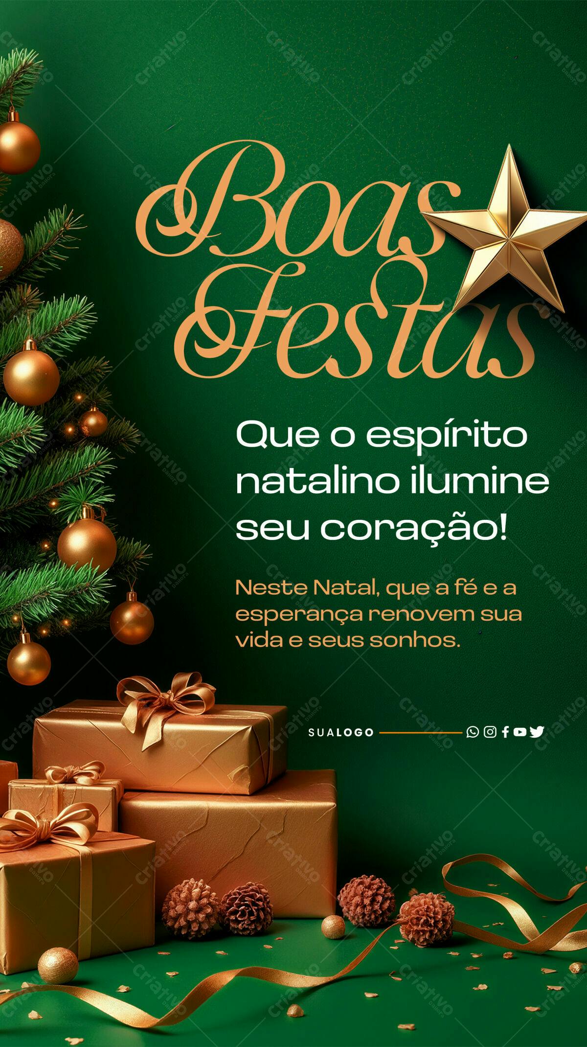 Flyer Boas Festas Natal PSD Editável